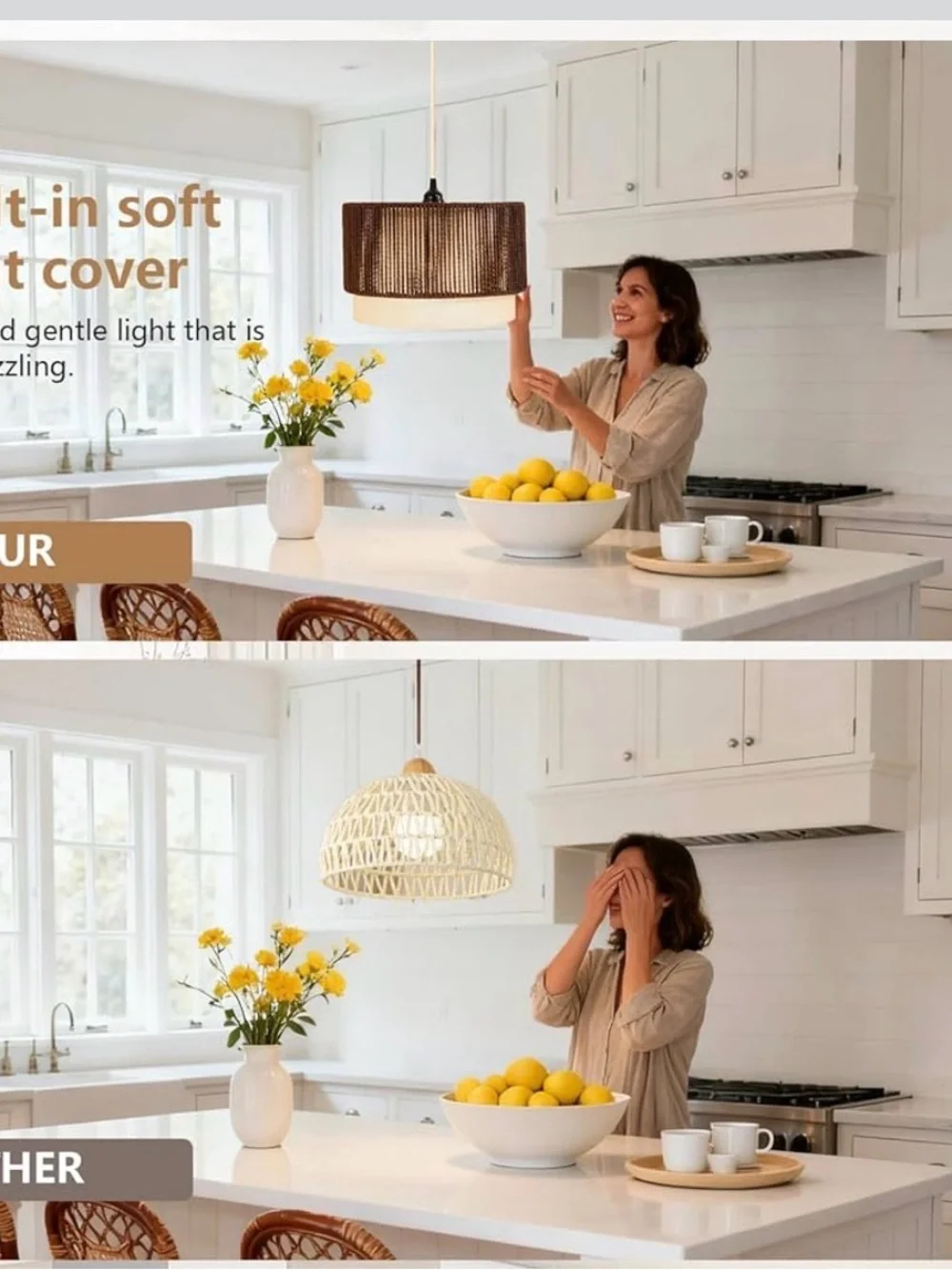 NIB Hanging Light Color Changing Fixture with 15FT Cord,